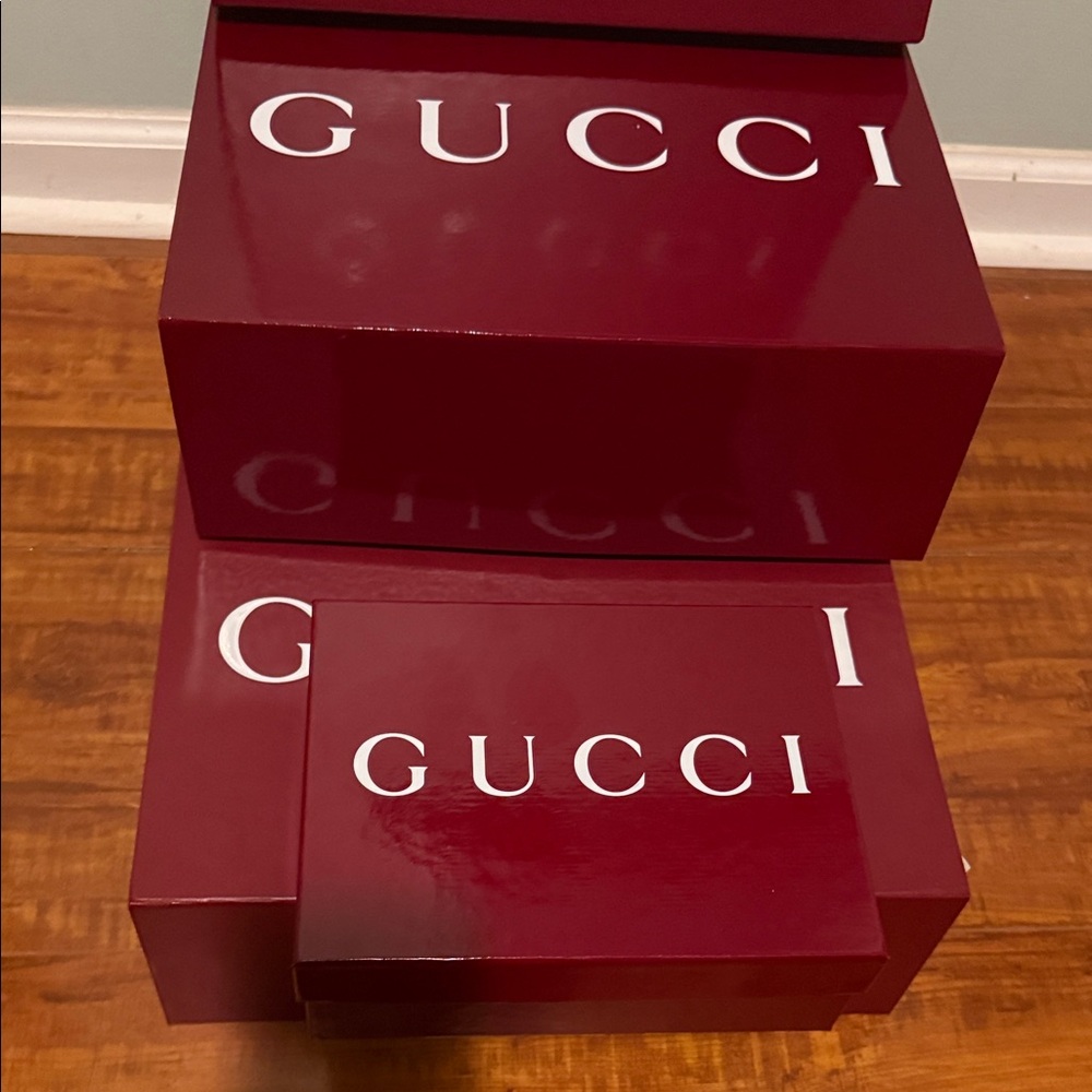 Gucci Maroon Decorative Box Set-4 Boxes - Picture 6 of 13